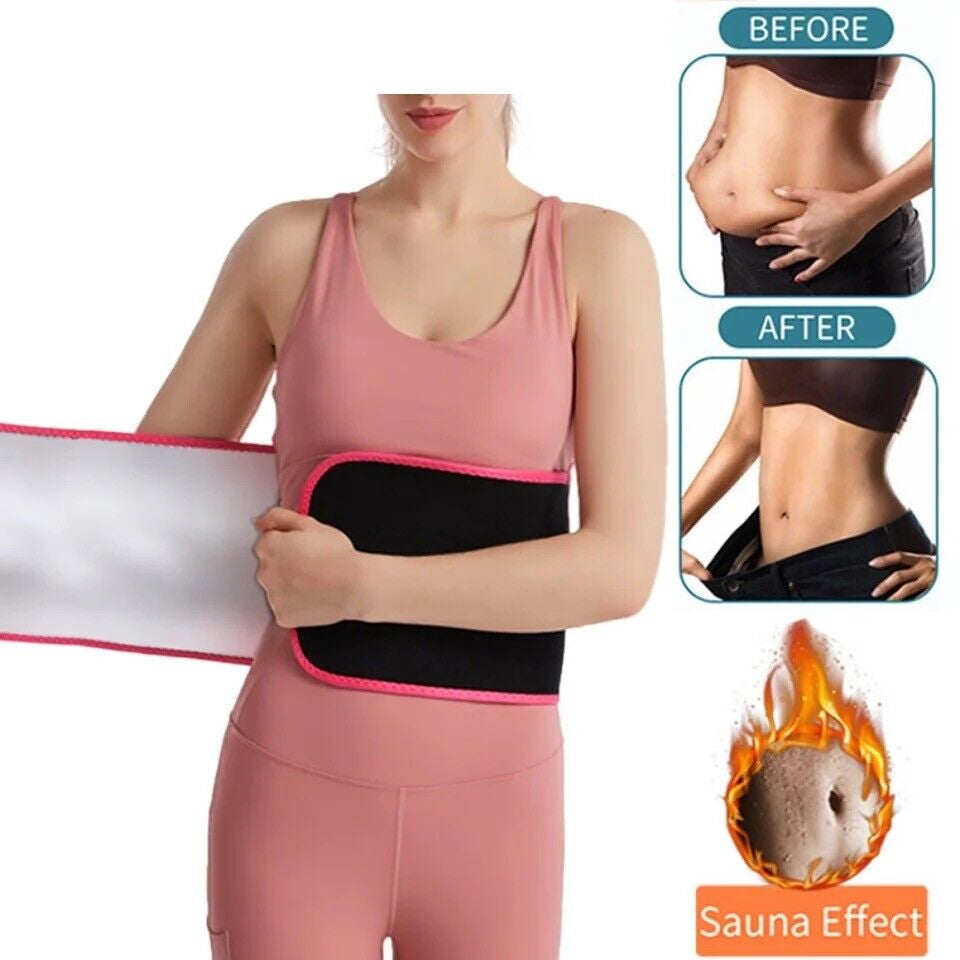 Women Waist Trainer Silver Ion Rubber Belt Tummy Control Yoga Gym Body Shaper