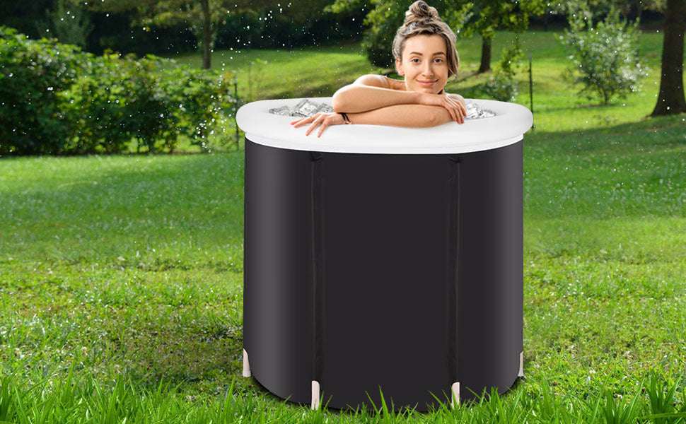 athletes long lasting insulated ice tub, spa soaking bucketrecovery ice tub foldable bathtub outdoor portable cold water therapy tub fitness rehab ice tub