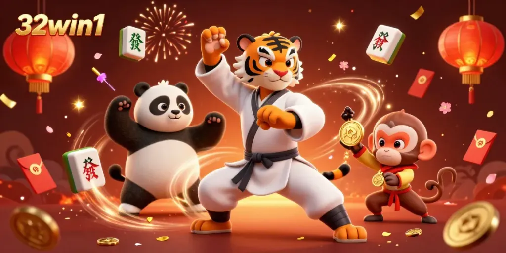 Engage with 32win1 and experience dynamic casino fun through lively cartoon characters in a vibrant atmosphere.