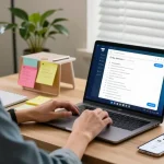 Engaging with the Telegram Web Version in a modern home office.